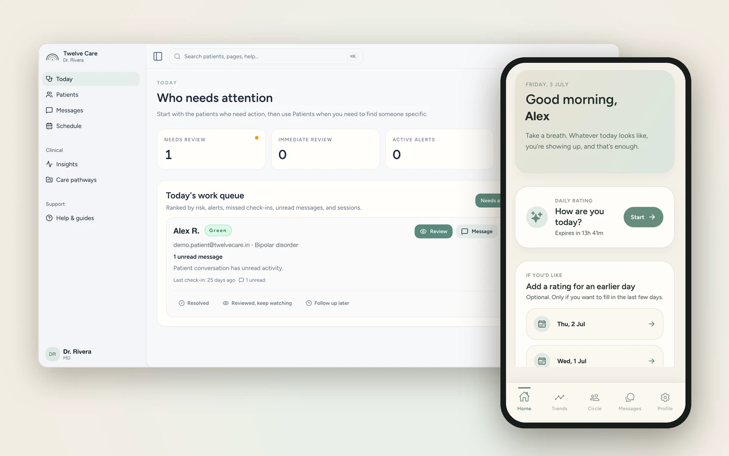 Twelve Care product screen