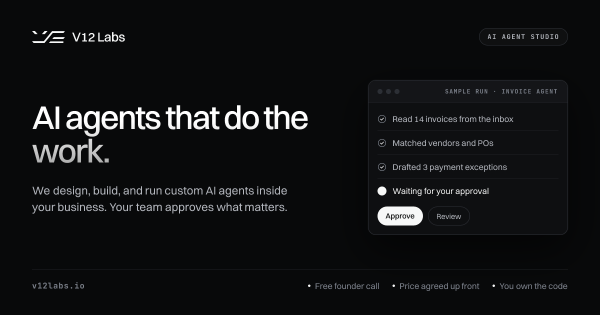 Custom Software Development with AI Agents | V12 Labs